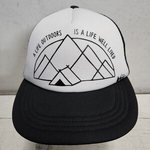 REI Co-op Trucker Hat Black White Snapback Unisex Outdoor Camping Gear